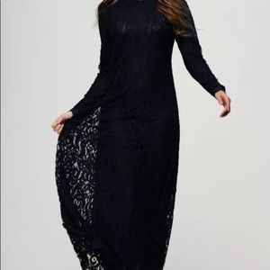 Black lace long dress